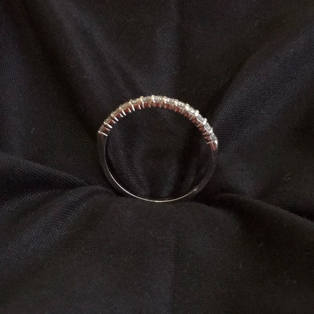 14k white gold eternity band with diamonds